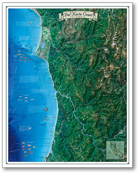 Del Norte Coast Map, Coastal California Series | Bluewater Maps