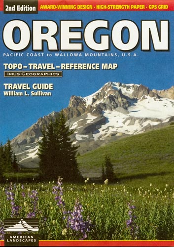 Oregon Topographic Road Map and Travel Guide from Imus Geographics