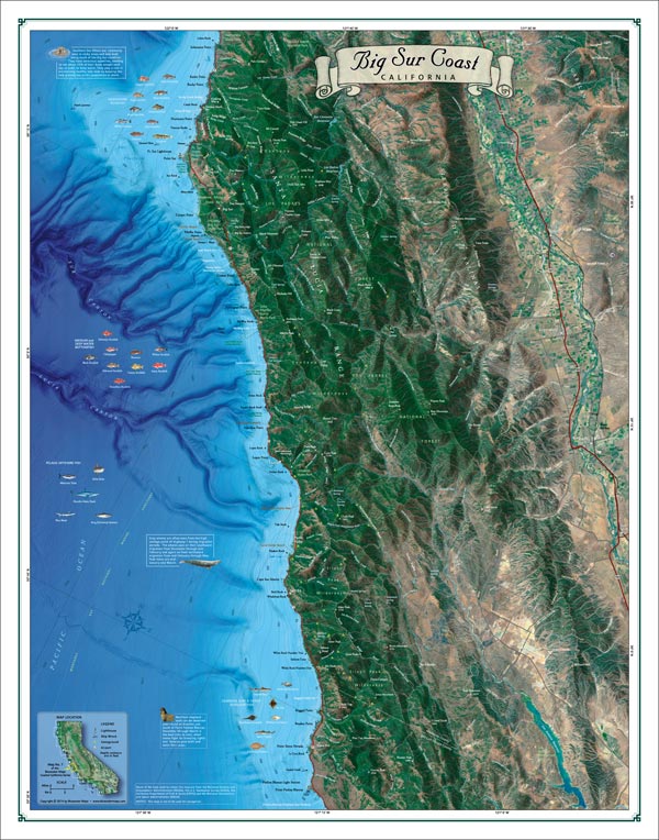 Big Sur Coast Map, Coastal California Series | Bluewater Maps