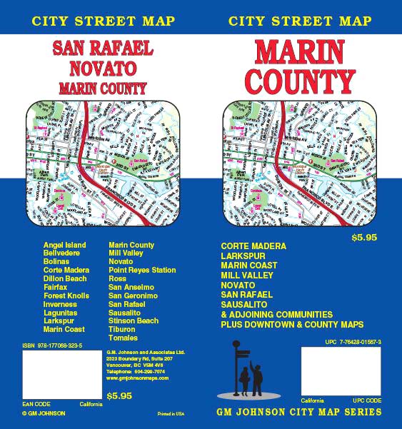 Marin County/San Rafael/Novato Map | GM Johnson Maps