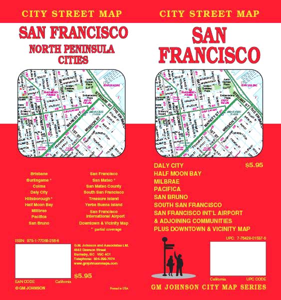 San Francisco & Northern Peninsula Cities Map | GM Johnson Maps
