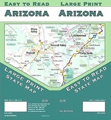 Arizona Large Print Road Map