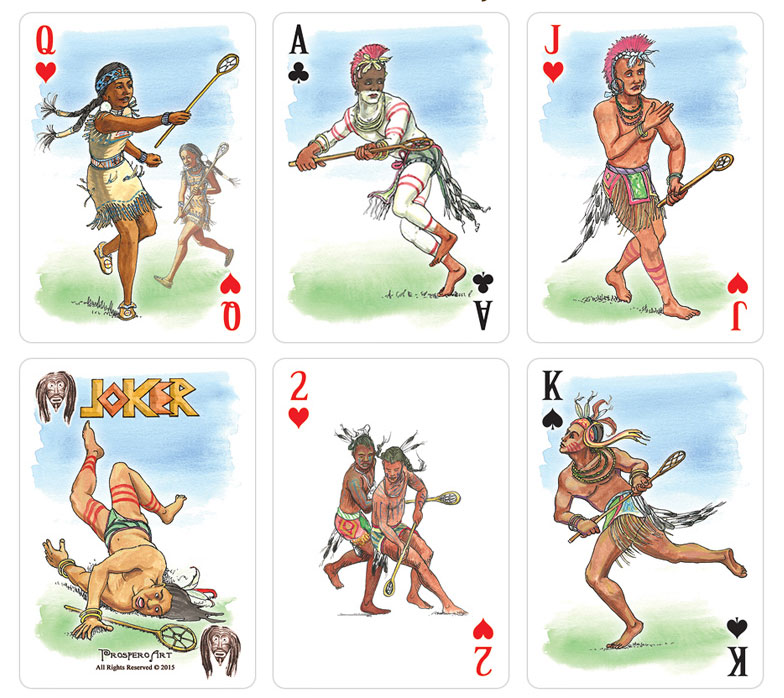 Lacrosse Playing Cards by Prospero Art, Illustrations by Jan Padover inside image