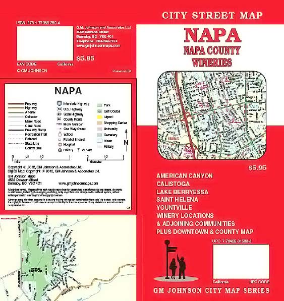 Napa & Napa County Wineries Map | GM Johnson Maps