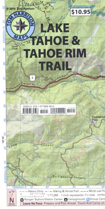 Lake Tahoe Recreation Map by Tom Harrison