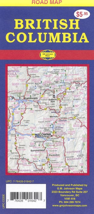 British Columbia Road Map | GM Johnson Maps