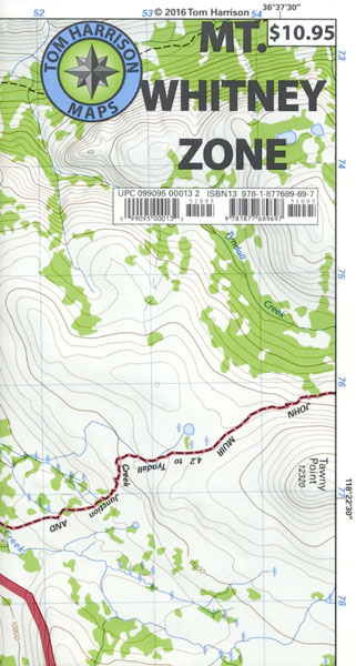 Mt. Whitney Zone Trail Map by Tom Harrison