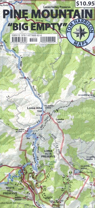 Pine Mountain (Marin County) Trail Map by Tom Harrison