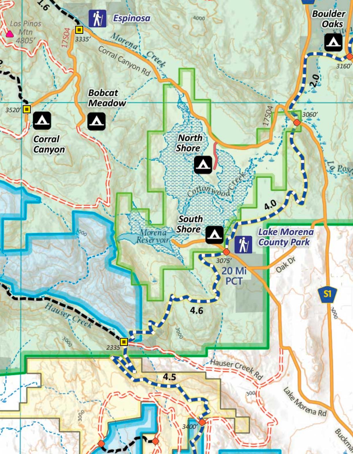 San Diego County Trail Map | Calico Maps inside image