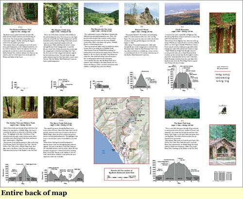 Big Basin Redwoods State Park Annotated Trail Map | Redwood Hikes Press inside image